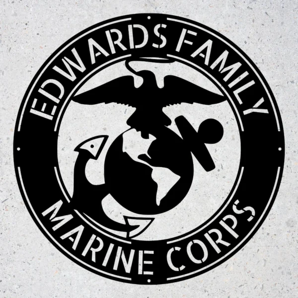 Personalized Marine Corps Metal Sign