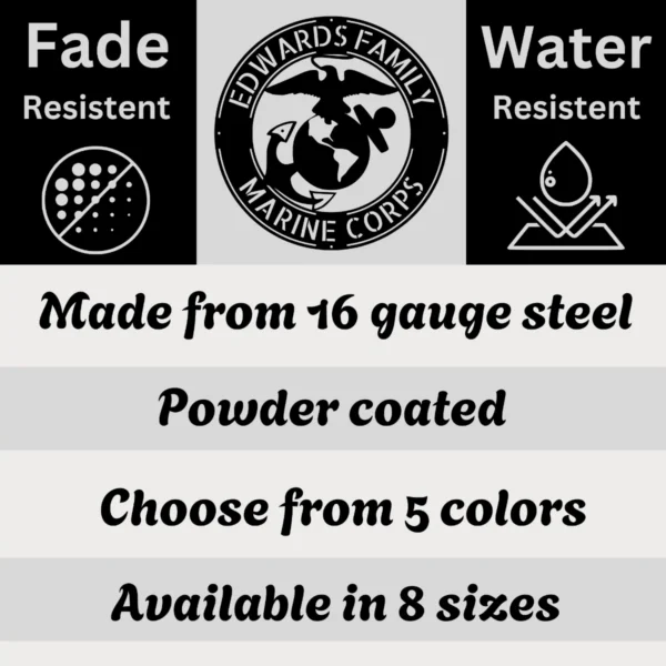 Personalized Marine Corps Metal Sign