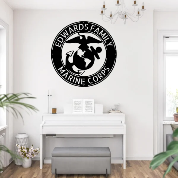 Personalized Marine Corps Metal Sign