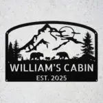 Custom Bears Scene Metal Sign