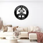 Custom Floral Cross Metal Sign