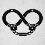 Custom Handcuff Couple Metal Sign