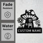 Custom Mushroom House Metal Sign