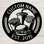 Personalized Hamburger Metal Sign
