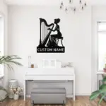 Personalized Harpist Metal Sign