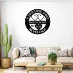 Personalized Love Hearts Metal Sign