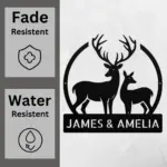 Personalized Mr Mrs Deer Metal Sign