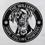 Personalized Pointer Dog Metal Sign