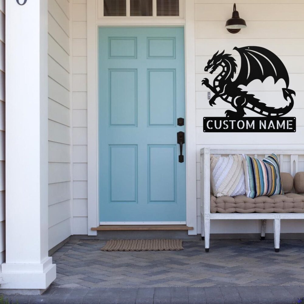 Custom Angry Dragon Metal Sign
