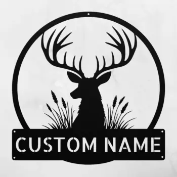 Custom Antler Metal Sign