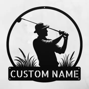 Custom Golfer Art Sign