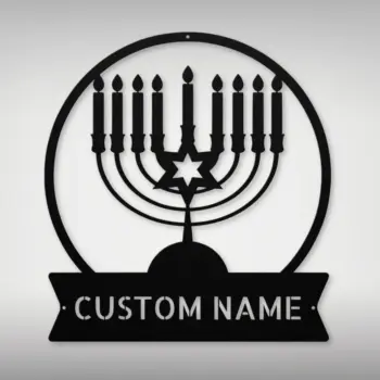 Custom Hanukkah Candles Metal Sign