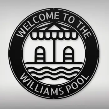 Custom Poolside Metal Sign