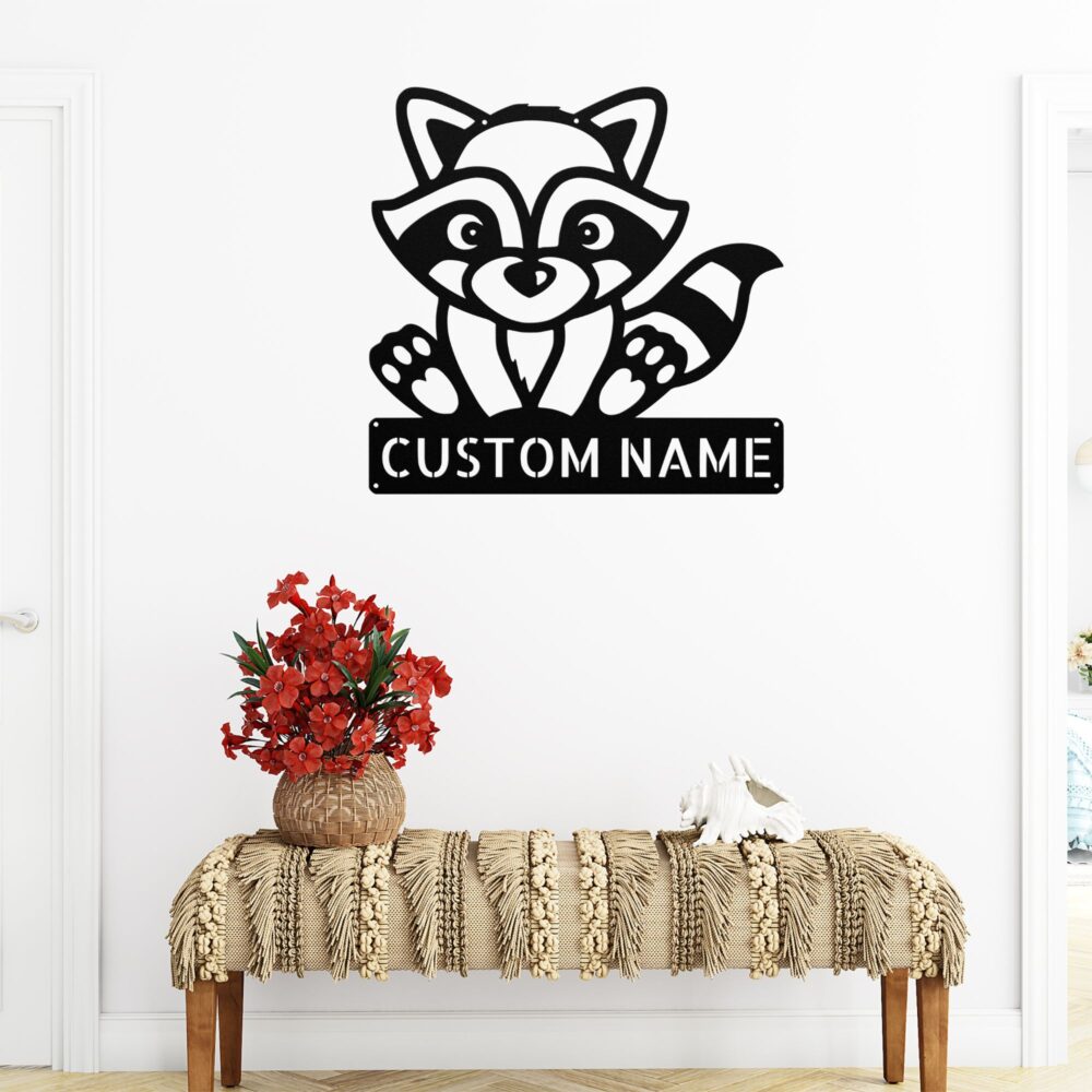 Custom Raccoon Metal Sign