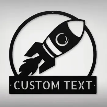 Custom Rocket Metal Sign