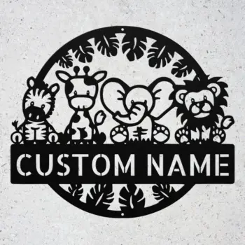 Custom Safari Animal Metal Sign