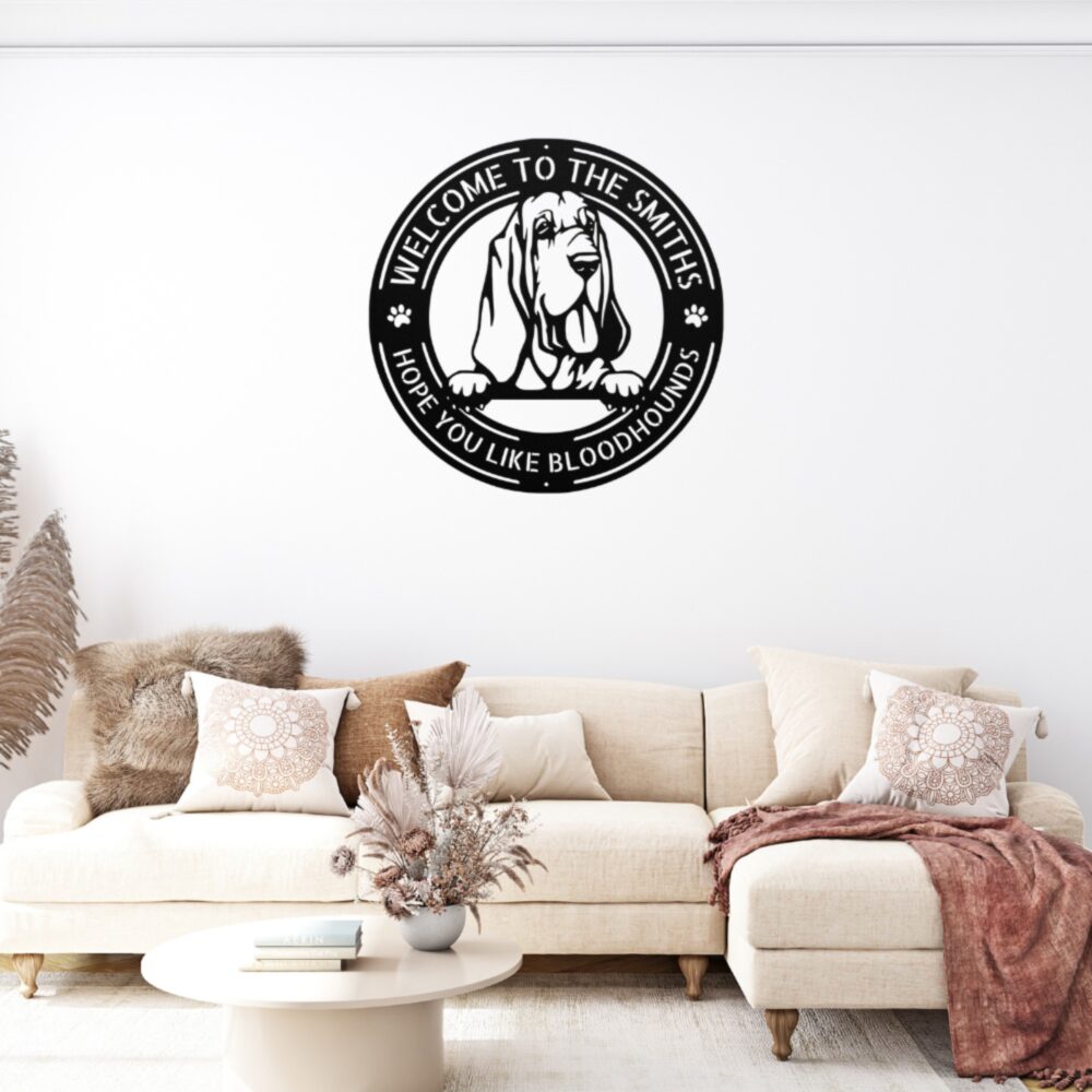 Personalized Bloodhound Dog Metal Sign