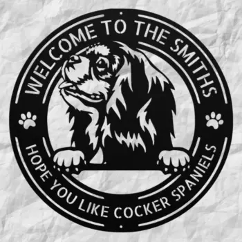 Personalized Cocker Spaniel Metal Sign