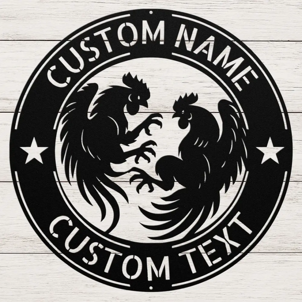 Personalized Cockfighting Metal Sign