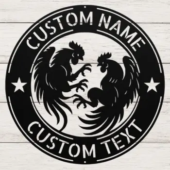 Personalized Cockfighting Metal Sign