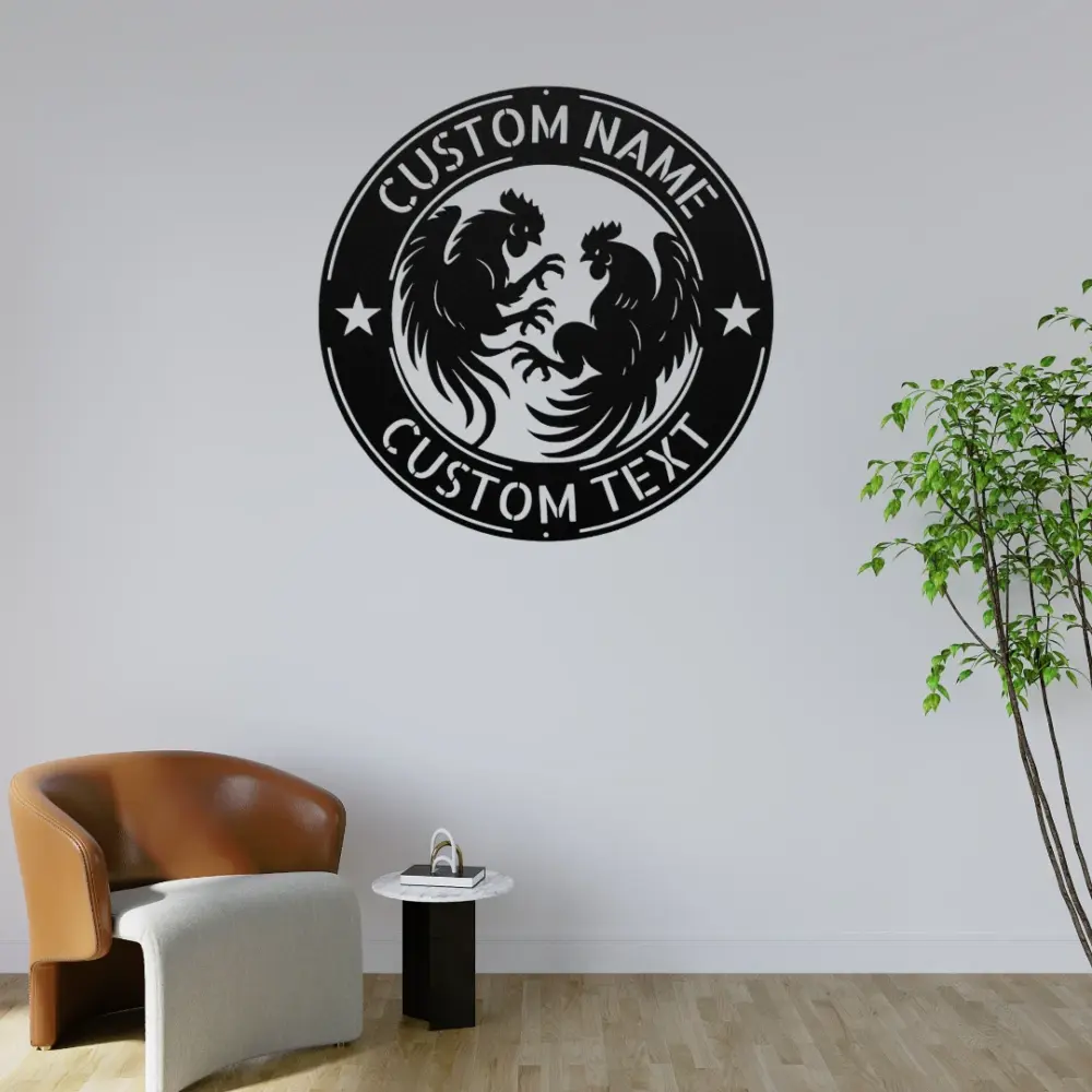 Personalized Cockfighting Metal Sign