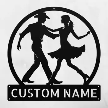 Personalized Couple Dancing Metal Sign