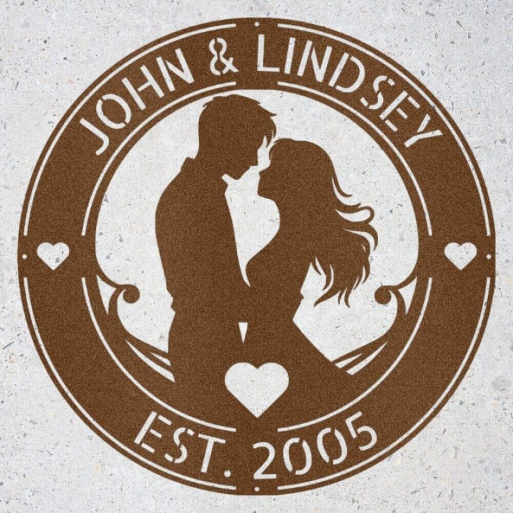 Personalized Couple Metal Wall Art Sign