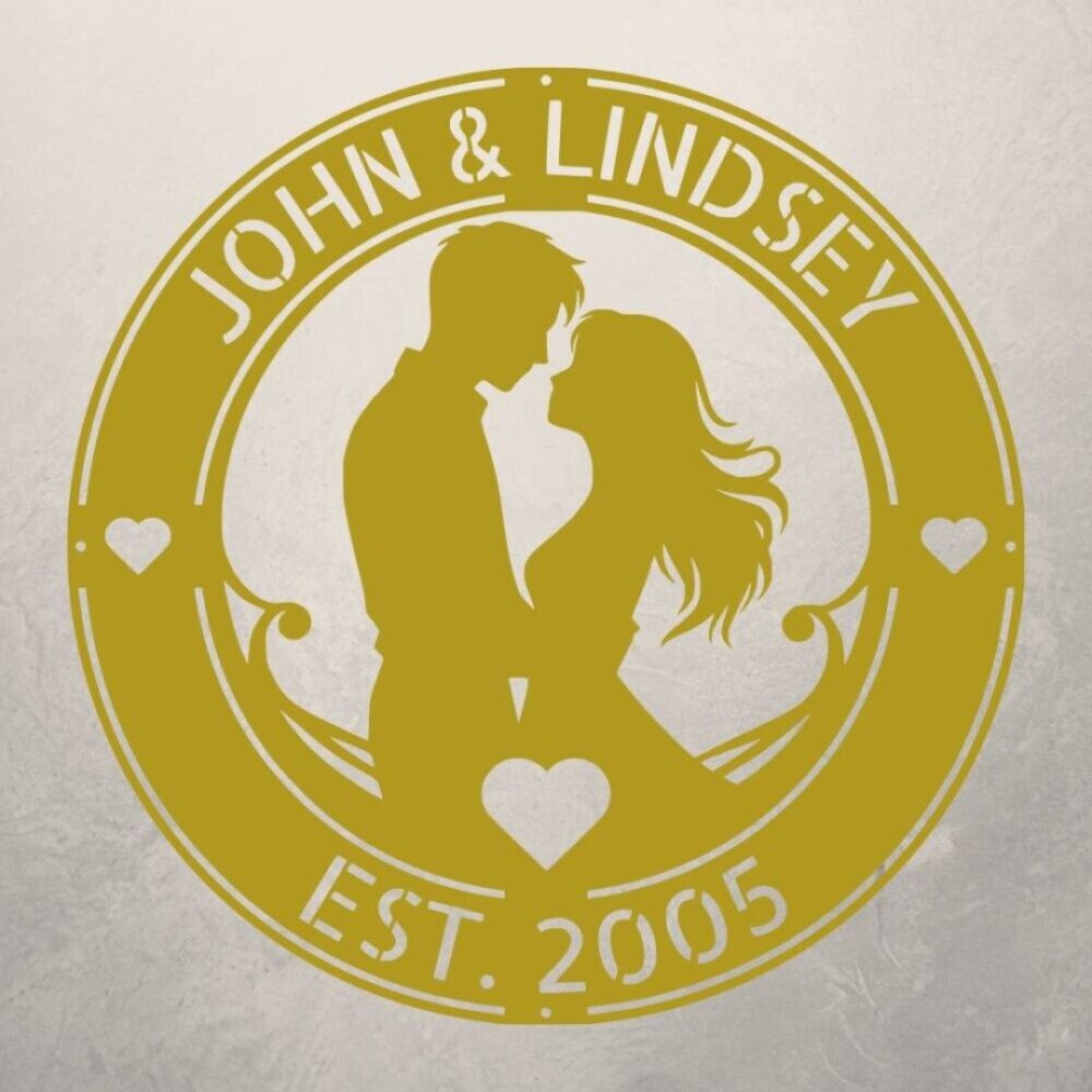 Personalized Couple Metal Wall Art Sign