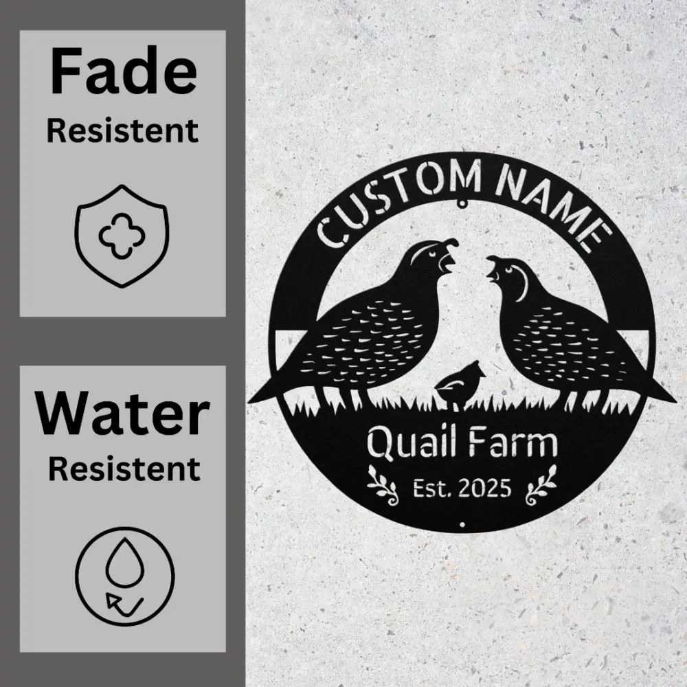 Personalized Quail Metal Sign