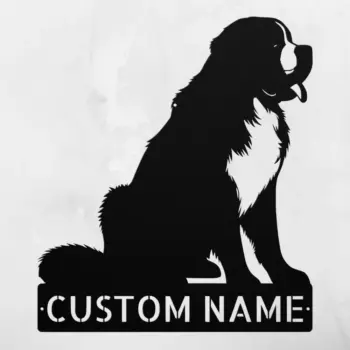 Personalized St Bernard Dog Metal Sign