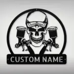 Custom Air Brush Skull Painter Metal Sign