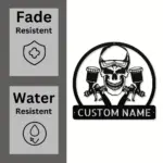 Custom Air Brush Skull Painter Metal Sign