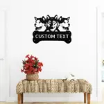 Custom Akita And Wolf Metal Sign