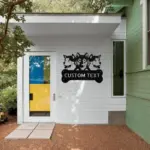 Custom Akita And Wolf Metal Sign