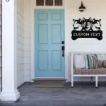 Custom Akita And Wolf Metal Sign