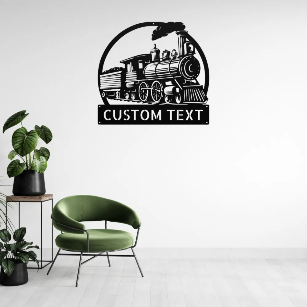 Custom Ancient Train Metal Sign Custom Ancient Train Metal Sign