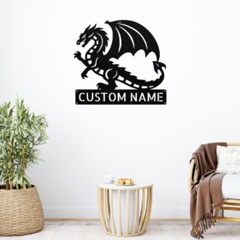 Custom Angry Dragon Metal Sign