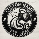 Custom Aquarius Zodiac Metal Sign