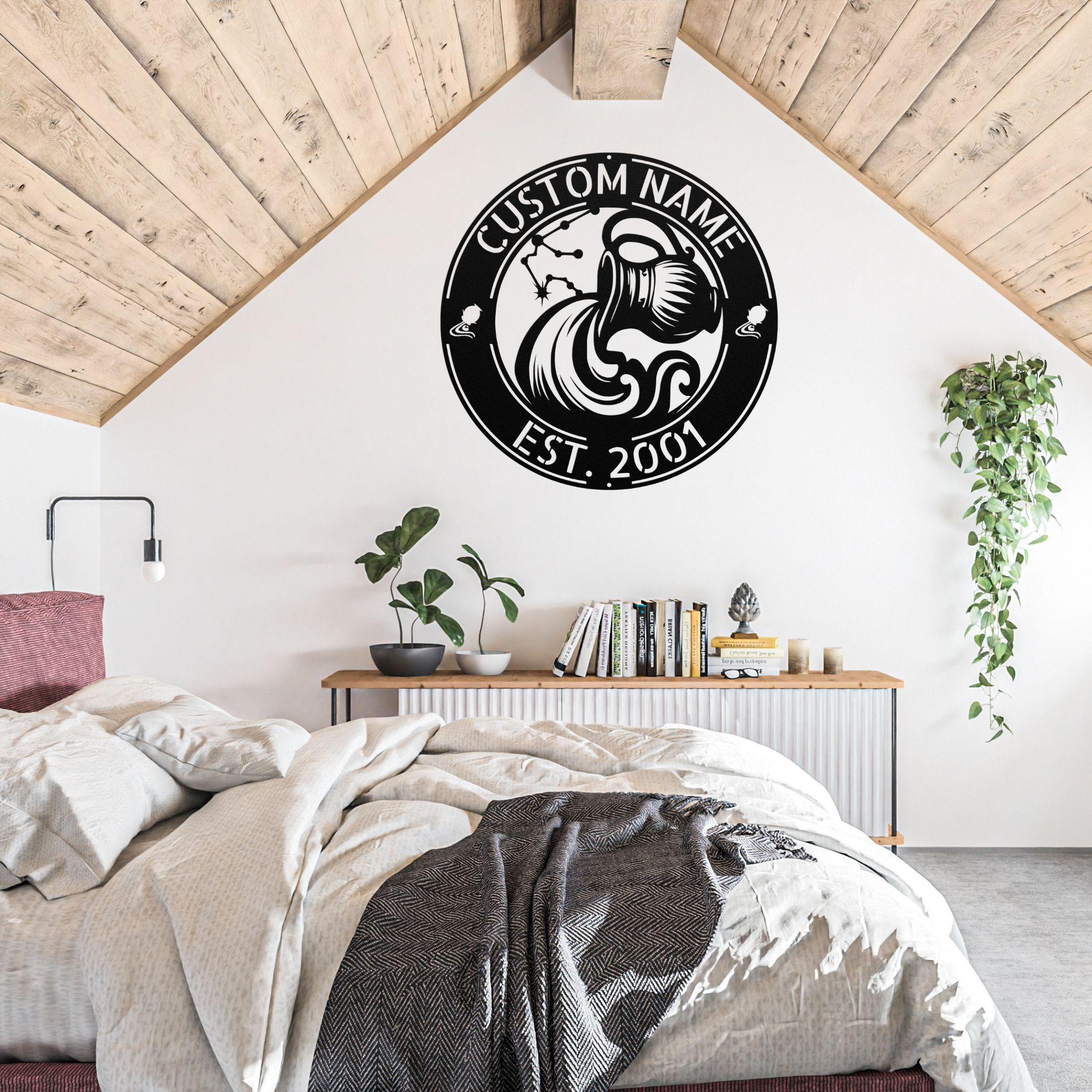 Custom Aquarius Zodiac Metal Sign Custom Aquarius Zodiac Metal Sign