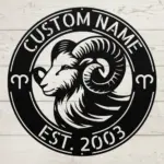 Custom Aries Zodiac Metal Sign