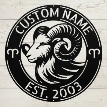Custom Aries Zodiac Metal Sign