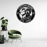 Custom Aries Zodiac Metal Sign
