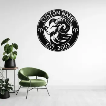 Custom Aries Zodiac Metal Sign