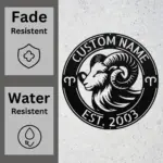 Custom Aries Zodiac Metal Sign