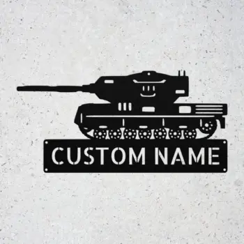 Custom Army Tank Metal Sign
