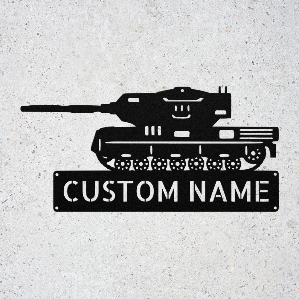 Custom Army Tank Metal Sign Custom Army Tank Metal Sign
