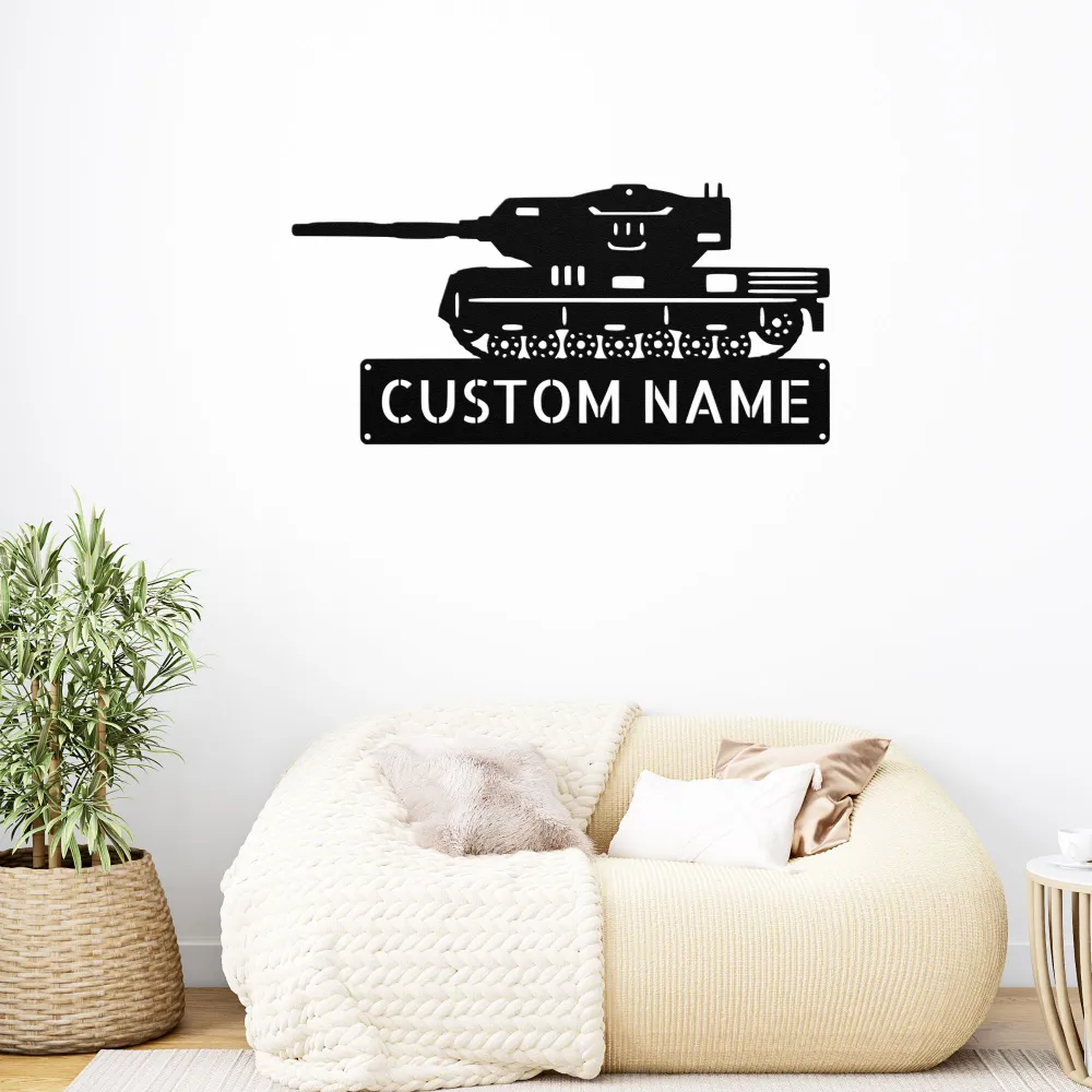 Custom Army Tank Metal Sign Custom Army Tank Metal Sign