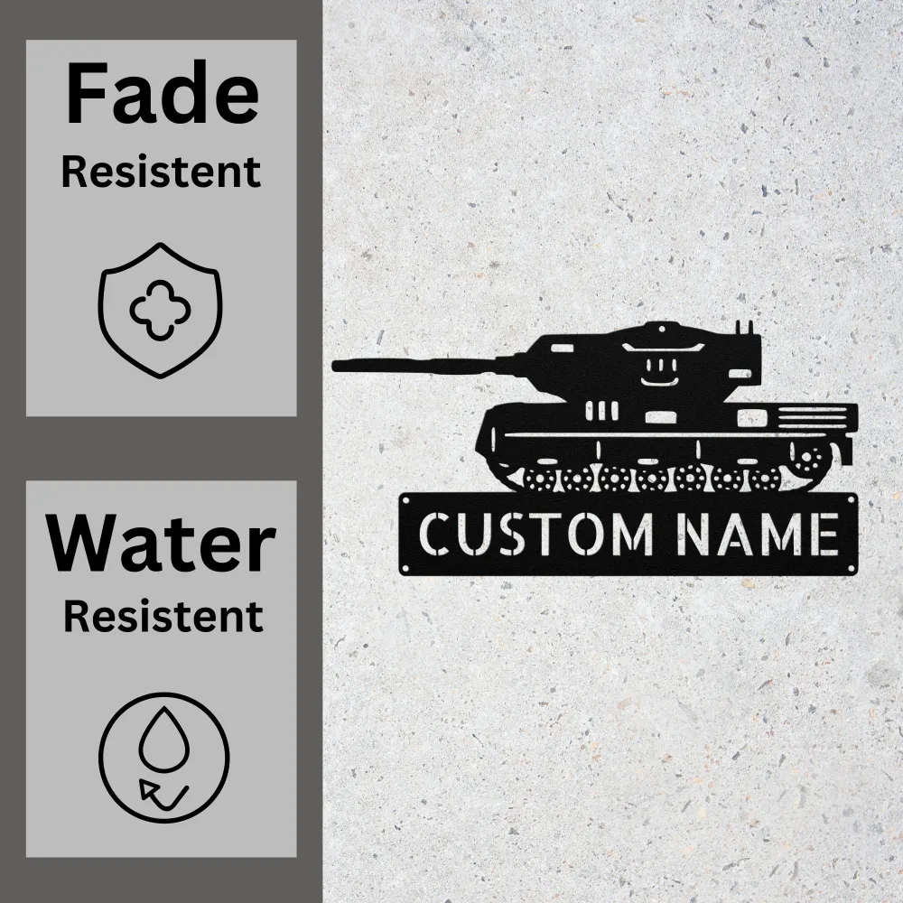 Custom Army Tank Metal Sign Custom Army Tank Metal Sign