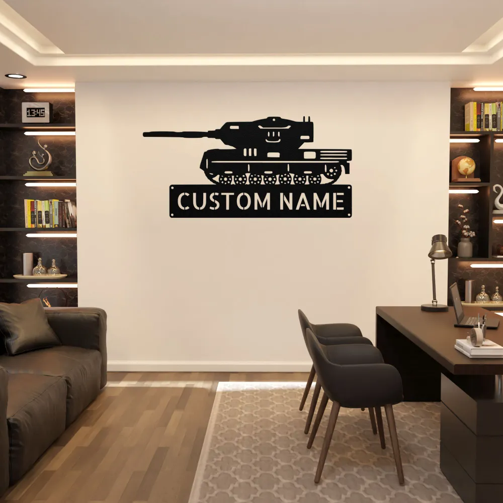 Custom Army Tank Metal Sign Custom Army Tank Metal Sign