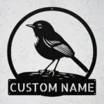 Custom Australasian Robin Bird Metal Sign
